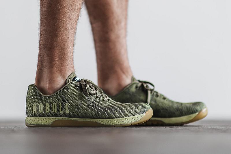 Olive Nobull Moss Camo Men's Trainers | CA J1229P